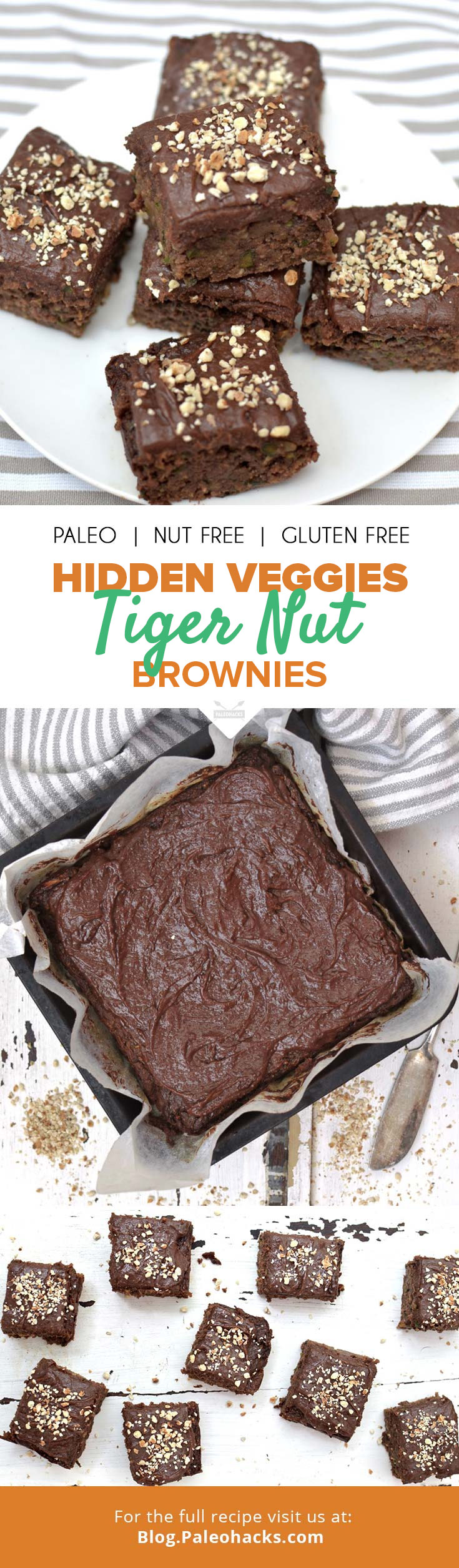 These naturally sweetened Hidden Veggies Tiger Nut brownies are a tasty way to use leftover zucchini and sneak in a healthy dose of veggies!