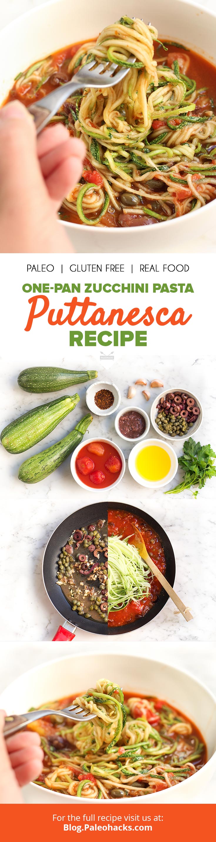 Made with anchovies, capers, garlic, and black olives simmered in a rich tomato sauce, this Zucchini Pasta Puttanesca packs lots of bold flavors!