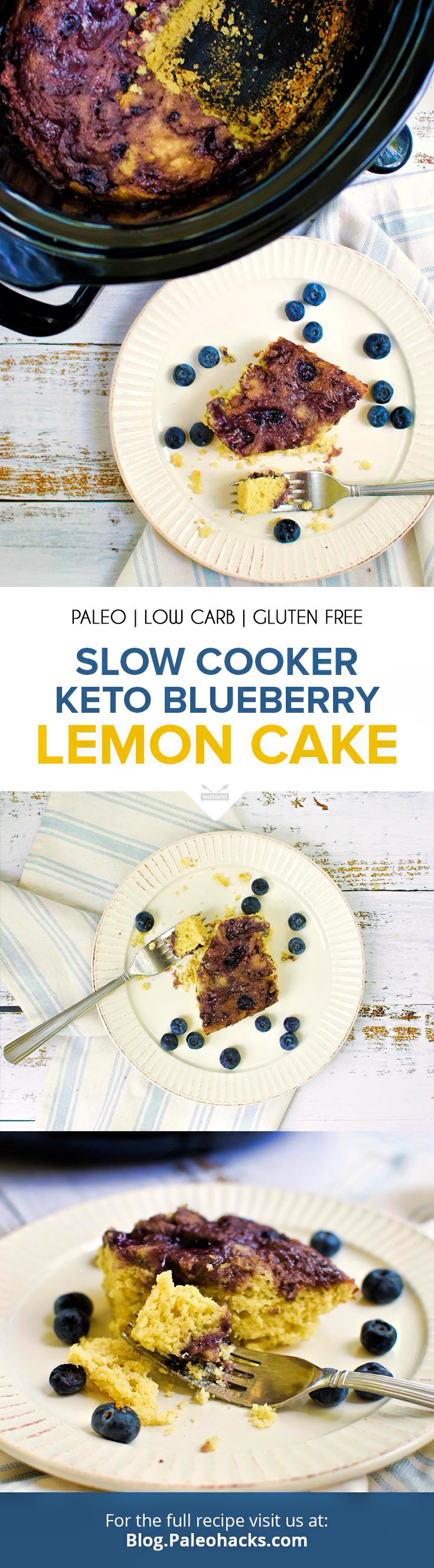 Whip up this keto-friendly, zesty blueberry lemon cake with just 10 minutes of prep. Yeah, we said "crockpot" blueberry lemon cake.