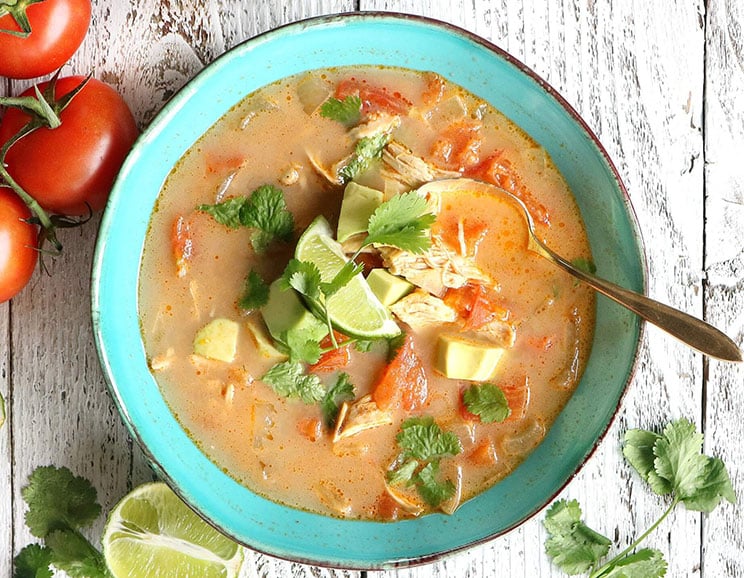 This 3-step smoky slow cooker chipotle chicken soup is sure to become a staple. Coconut milk adds a light creaminess to this hearty, protein-packed recipe.