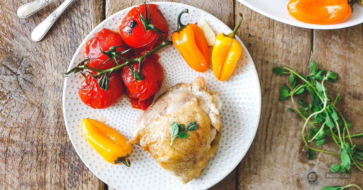 Dutch Oven Chicken Stewed with Tomatoes and Peppers