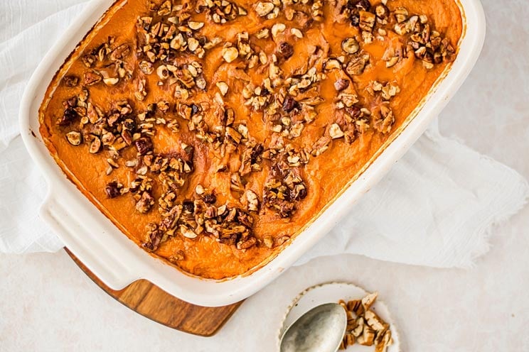 This nutty sweet potato casserole is a warm and decadent side dish you’ll want to make all year round. Did we mention it's vegan-friendly, too!