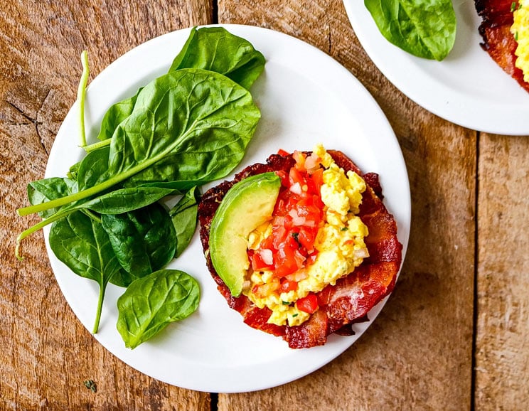 Ditch the tortillas and bake up these gluten-free keto breakfast tacos. You won't miss the tortillas when you upgrade to bacon!
