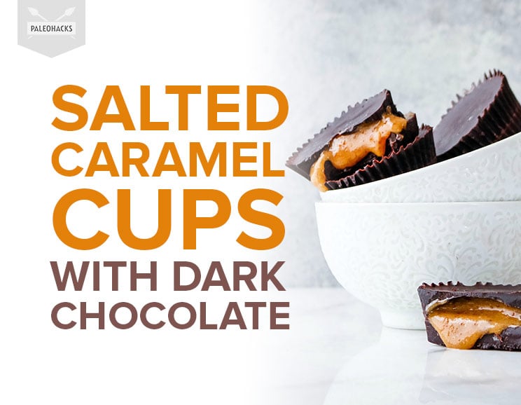 Forget peanut butter cups! These homemade salted caramel cups are coated in dark chocolate for a decadent replacement that’s actually good for you.