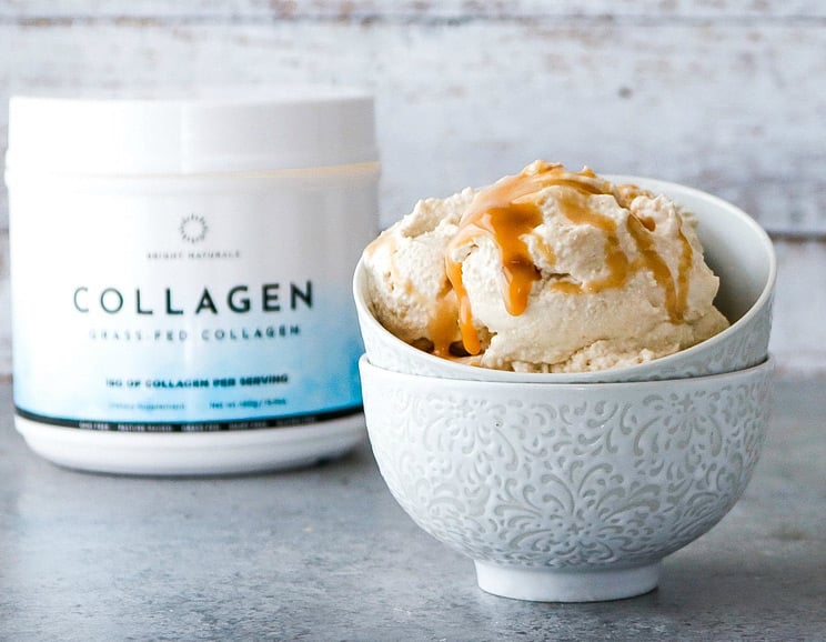 Salted caramel ice cream with collagen 