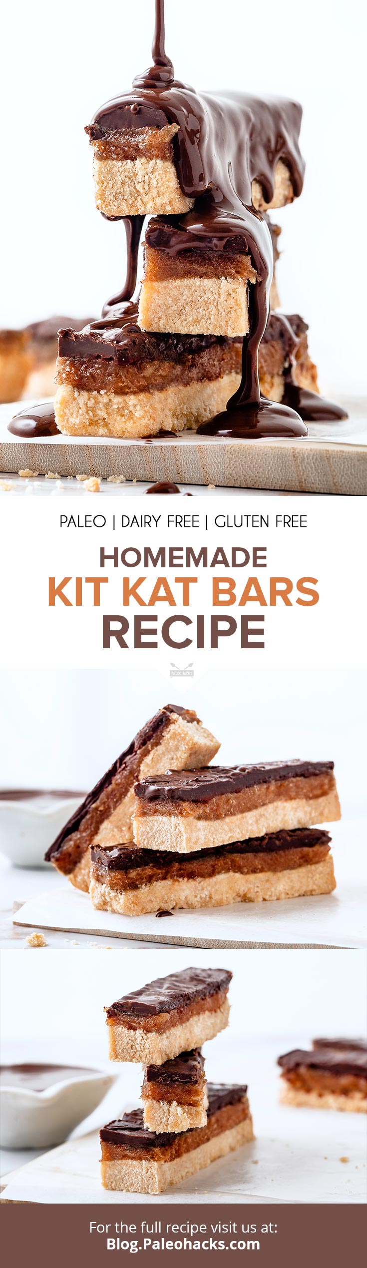 Homemade Paleo Kit Kats that are gluten-, grain-, dairy- and refined sugar-free. Now you can have your candy and eat it too!