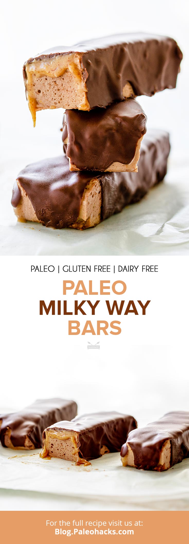Who doesn't love a good candy bar? These Paleo Milky Way bars are especially delicious thanks to their soft marshmallow insides and gooey caramel.