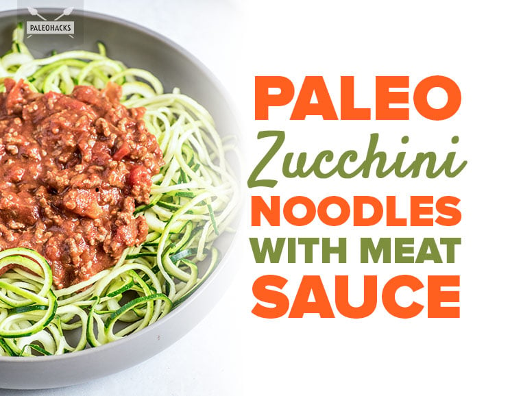 This amazing Paleo zucchini noodles recipe makes for an delicious and healthy lunch or dinner. Made with fresh zoodles and a hearty meat sauce.