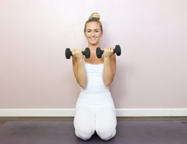 Try this shoulder routine to get started. We’ll use a pair of inexpensive, lightweight dumbbells to bring strength and overall balance back into those tight shoulders.
