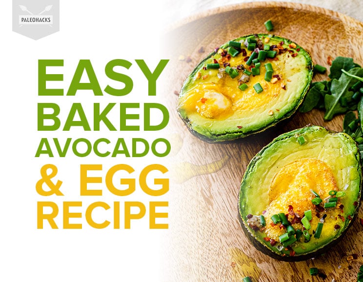 I’m always looking for paleo-friendly breakfast recipes that could be eaten quickly and taken in the car if needed. This baked avocado and egg recipe is it.