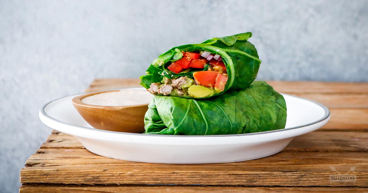 Steak and Veggie Keto Burrito Paleo, Low Carb, Grain Free