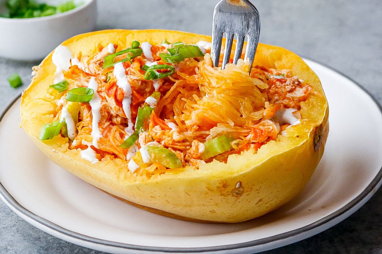 Buffalo Chicken Spaghetti Squash Paleo Protein Rich Healthy Fats