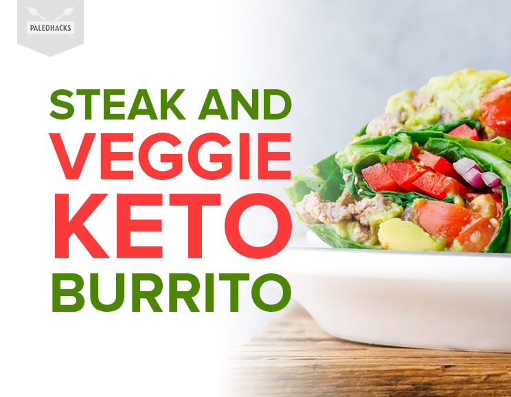 Wrap up your steak and veggie keto burrito in hearty collard greens and dip it in a creamy chipotle sauce for a fat-burning lunch.