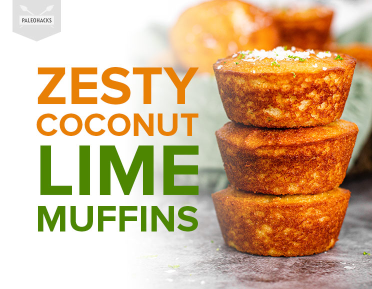 Zesty Paleo Coconut Lime Muffins are a healthy, low-carb treat. Lightly sweetened, thick, and creamy, these muffins are perfect for breakfast!