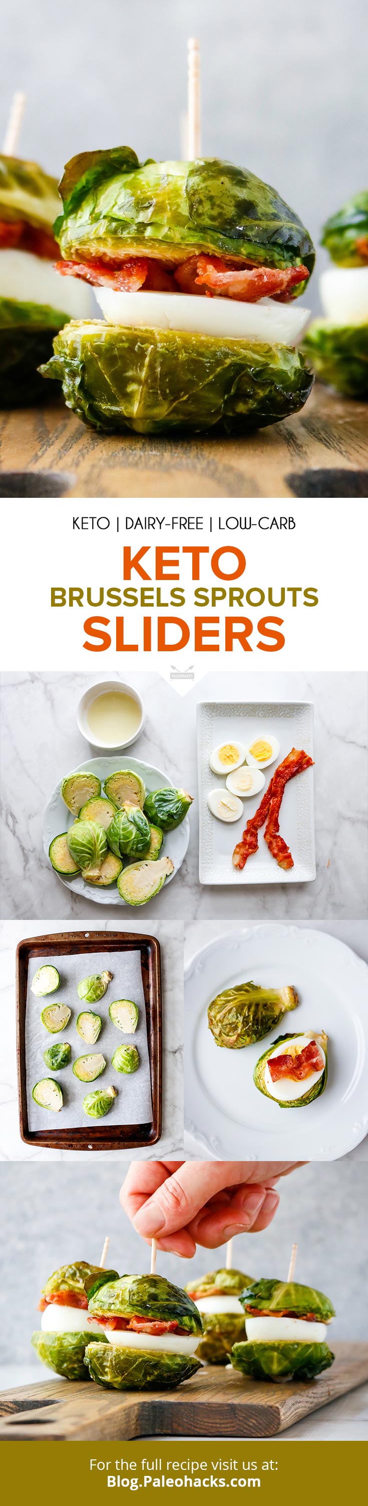 These mini keto Brussels sprout sliders are the perfect snack or breakfast to fuel hunger with protein and fiber!