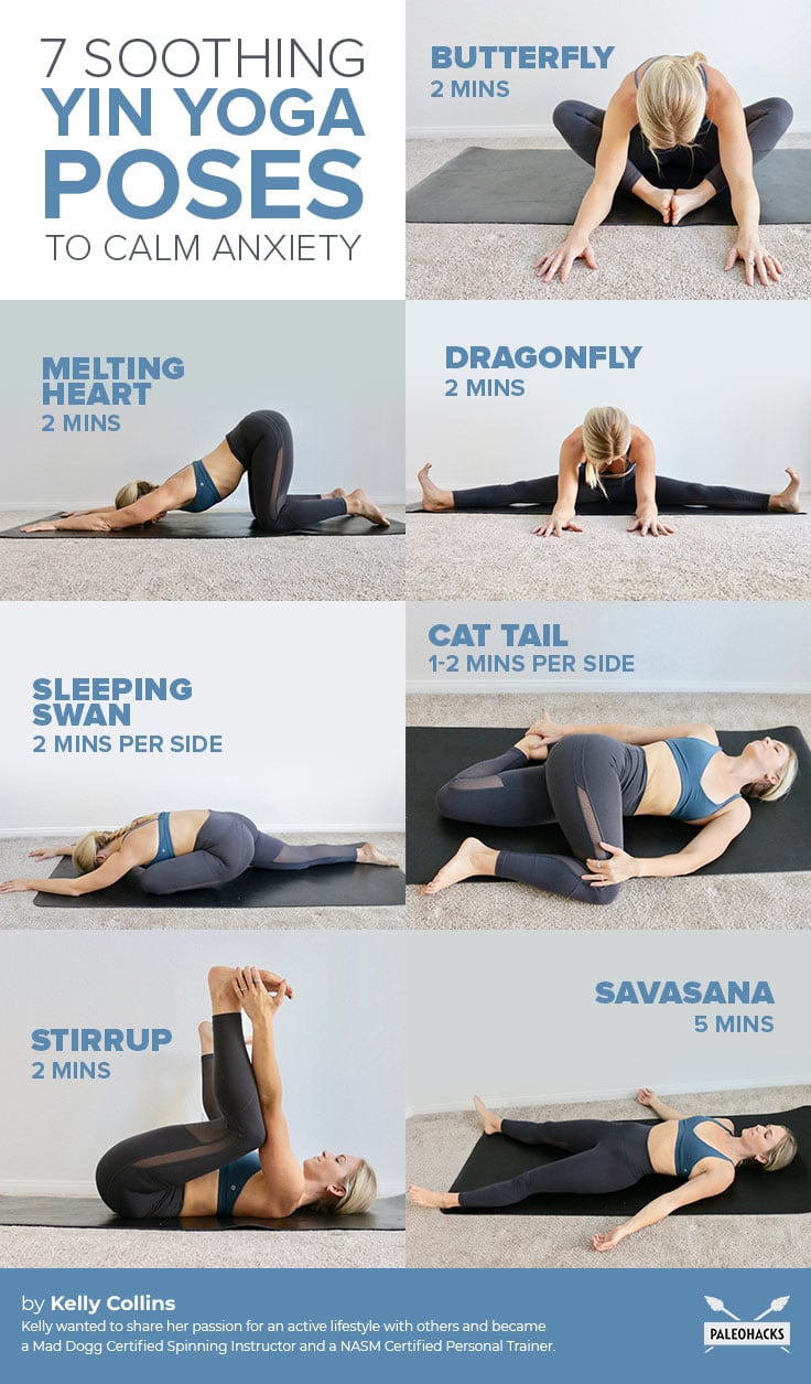 Yin yoga postures gently bring the nervous system into a calm rest and digest state, allowing stress and anxiety to melt away.